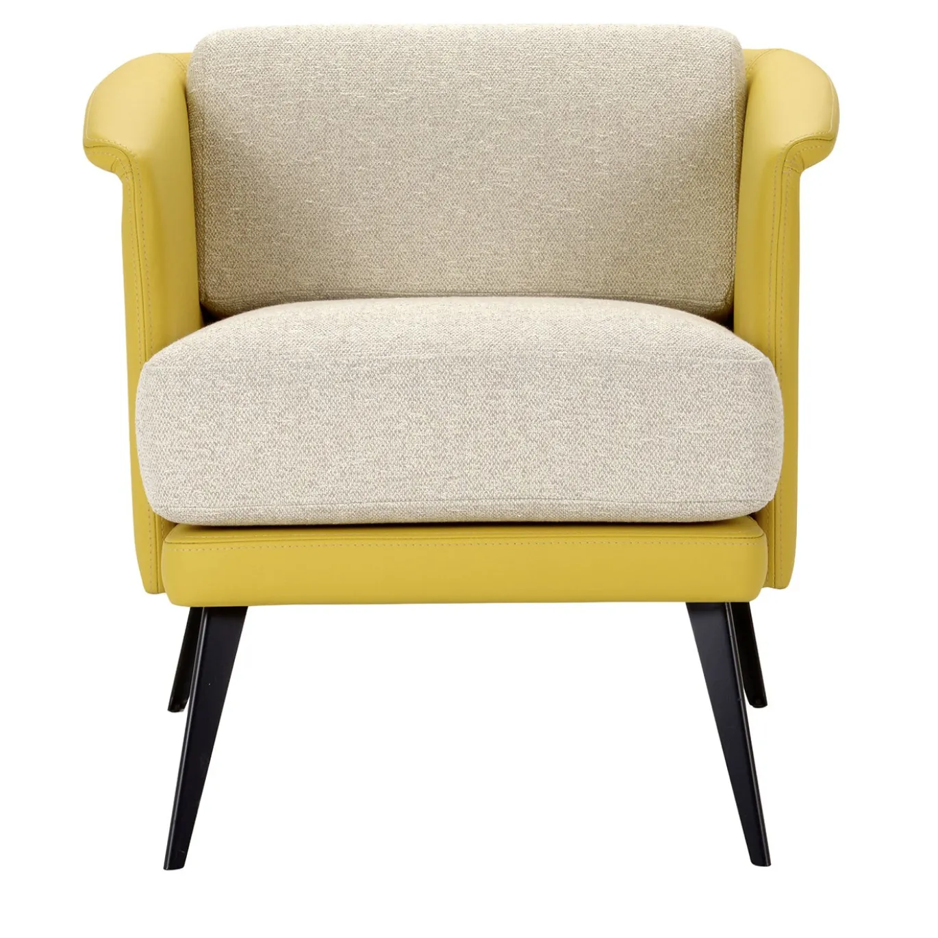 Poltrona Dizzy Beige con Struttura Gialla