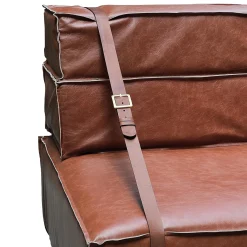 Poltrona Docker in pelle marrone cognac