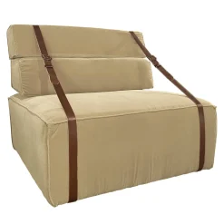 Poltrona Docker in velluto beige