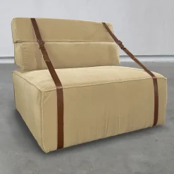 Poltrona Docker in velluto beige