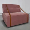 Poltrona Docker in velluto rosa antico