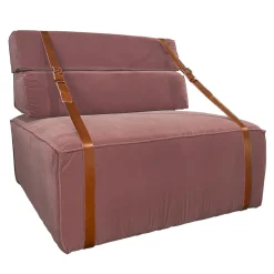Poltrona Docker in velluto rosa antico