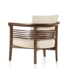 Poltrona Dolfin in tessuto beige e frassino