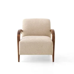 Poltrona Domino in noce beige
