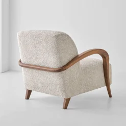 Poltrona Domino in noce beige