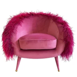 Poltrona Dream in Velluto Rosa