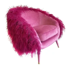 Poltrona Dream in Velluto Rosa