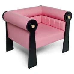 Poltrona East Side nera e rosa di Fred Palatinus