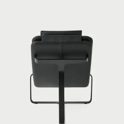 Poltrona e chaise-longue trasformabili in pelle nera Flipt