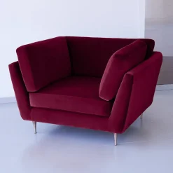 Poltrona Eva in velluto Rosso Couture di Davide Barzaghi