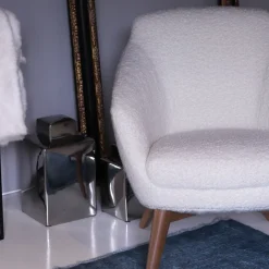 Poltrona Evelyn in Bouclé Bianco