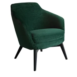Poltrona Evelyn in Tessuto Verde Scuro