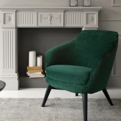 Poltrona Evelyn in Tessuto Verde Scuro