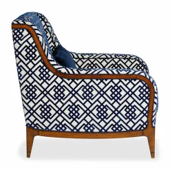 Poltrona Futura Bergère a motivi blu e bianchi