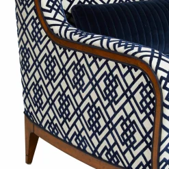 Poltrona Futura Bergère a motivi blu e bianchi