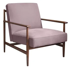 Poltrona Gaia in Lino-Cotone Rosa Antico