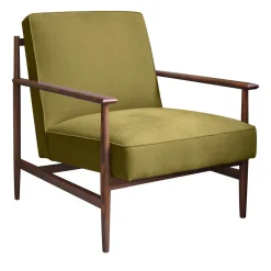 Poltrona Gaia in Lino-Cotone Senape