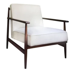 Poltrona Gaia in Lino e Cotone bianco
