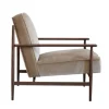 Poltrona Gaia in velluto grigio-marrone