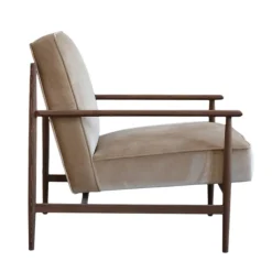 Poltrona Gaia in velluto grigio-marrone