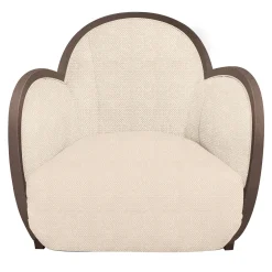 Poltrona girevole Egg Bronze in tessuto beige