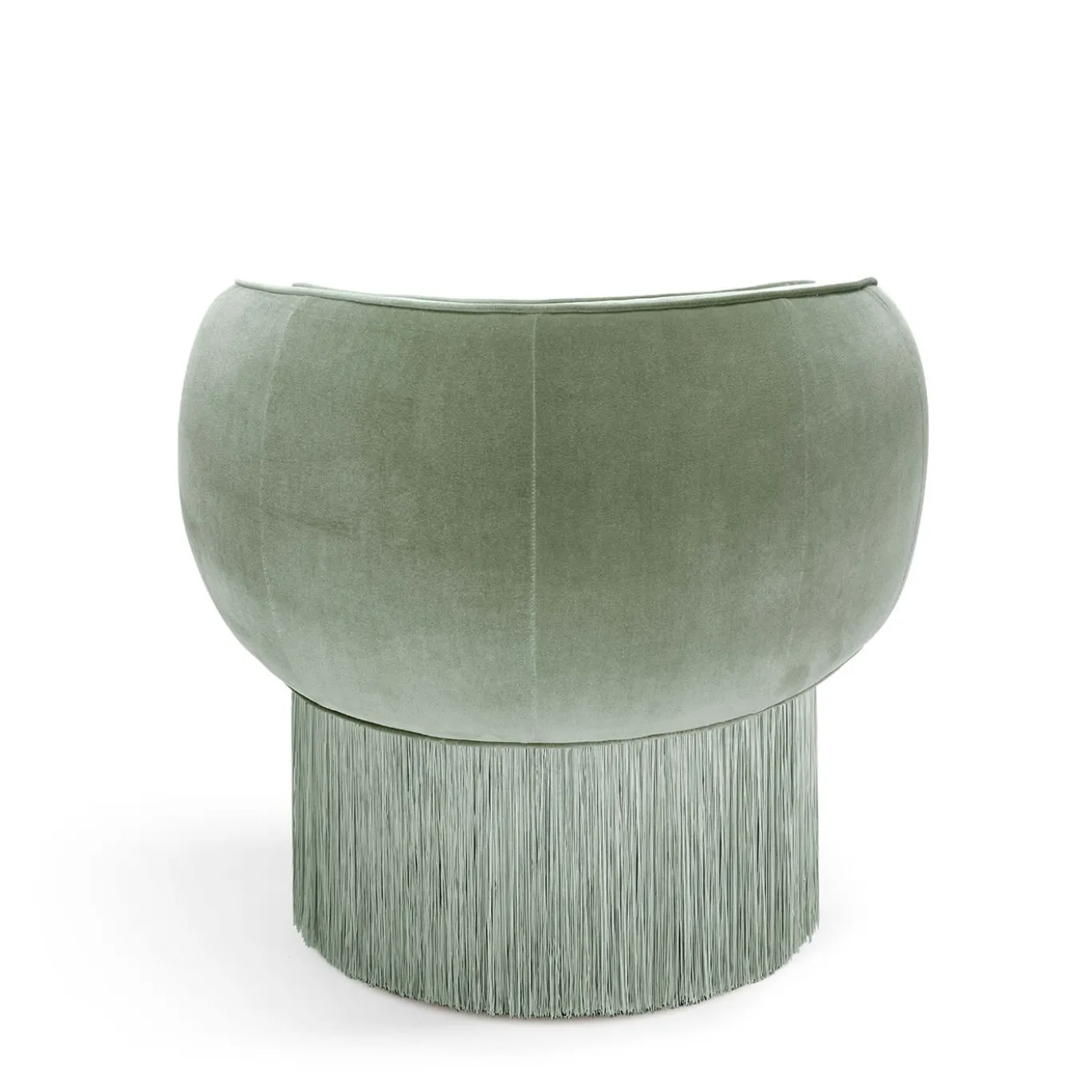 Poltrona girevole in tessuto velluto verde chiaro Pirouette