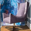 Poltrona girevole Jacquard Lilla