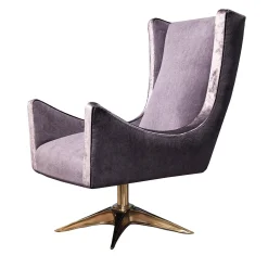 Poltrona girevole Jacquard Lilla