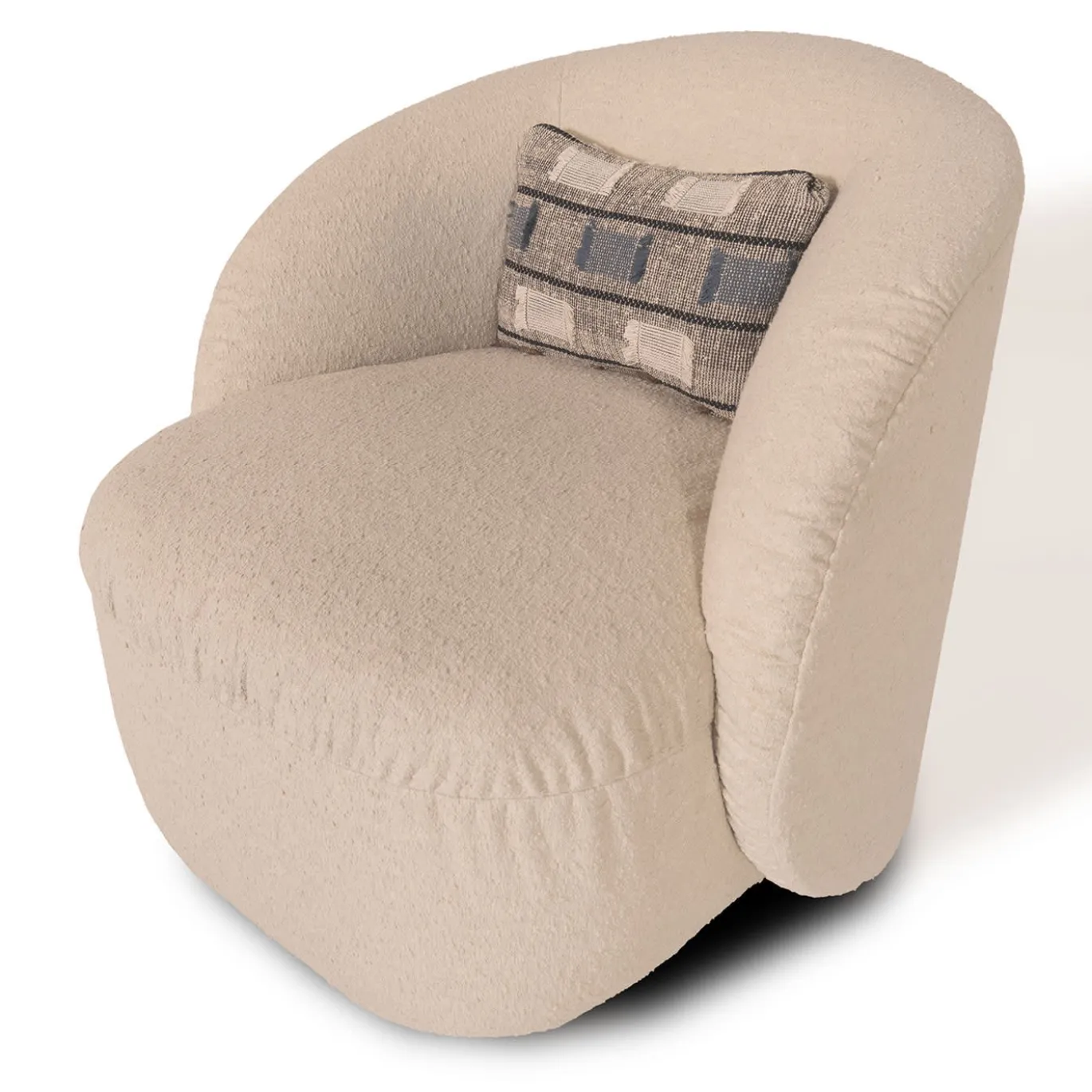 Poltrona girevole Muffin bianco panna