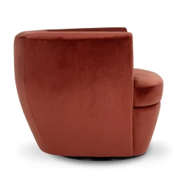 Poltrona Girevole Parker in Velluto Arancione