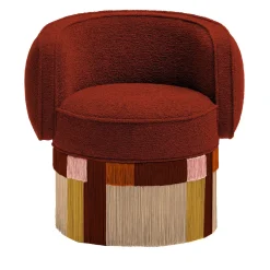 Poltrona girevole Pirouette Clu Wine Red di Lorenza Bozzoli