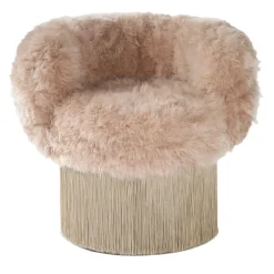 Poltrona Girevole Pirouette in Cashmere Rosa di Lorenza Bozzoli