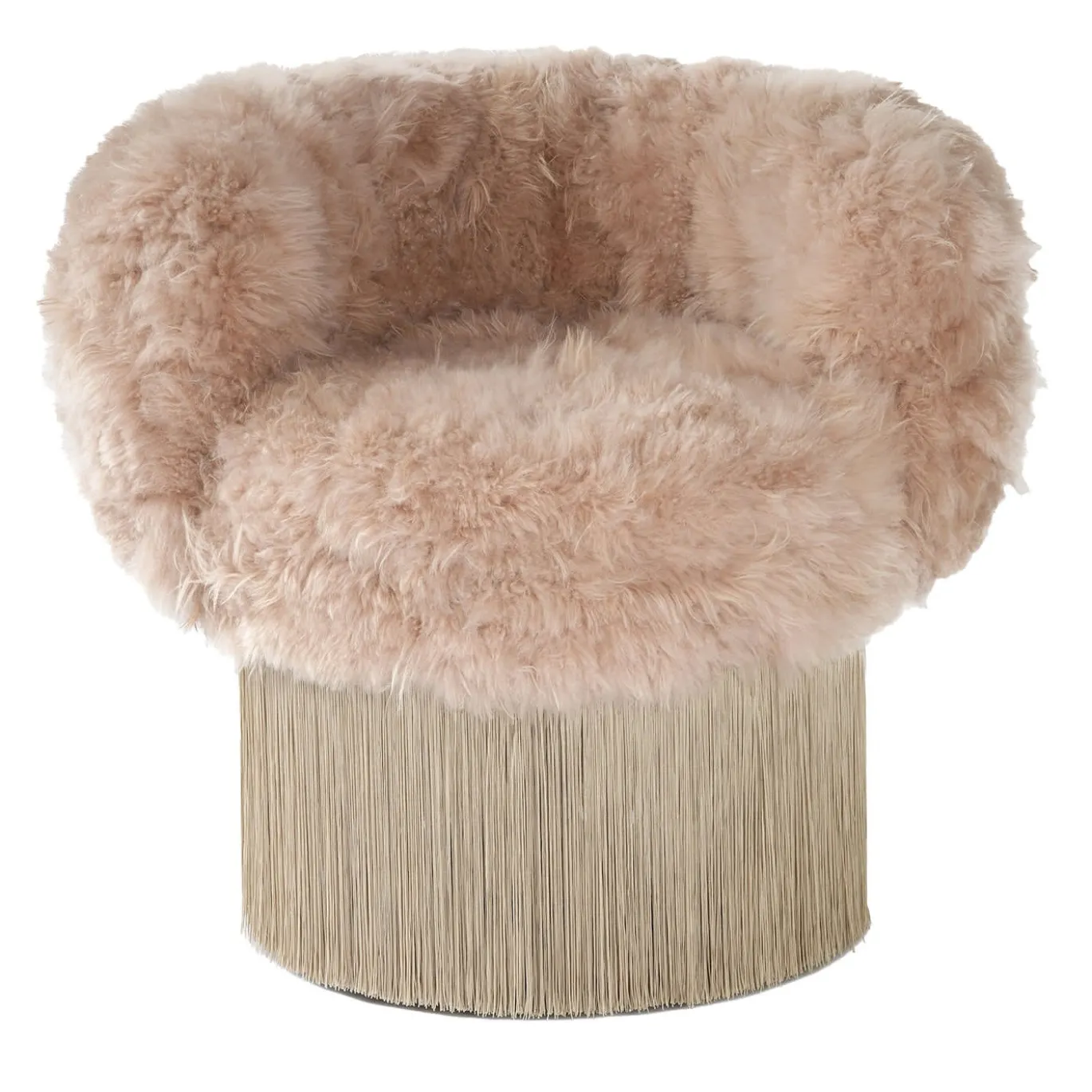 Poltrona Girevole Pirouette in Cashmere Rosa di Lorenza Bozzoli