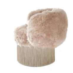 Poltrona Girevole Pirouette in Cashmere Rosa di Lorenza Bozzoli