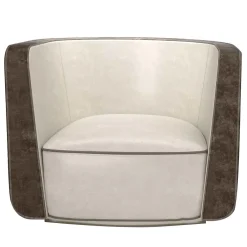 Poltrona girevole Ponza Bianco e Taupe