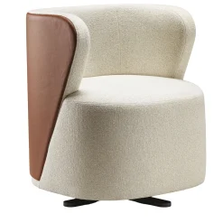 Poltrona girevole Spritz Beige e Marrone di Lorenza Bozzoli