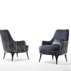 Poltrona Heron grigio e viola