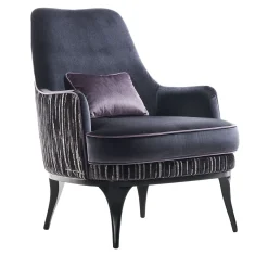 Poltrona Heron grigio e viola