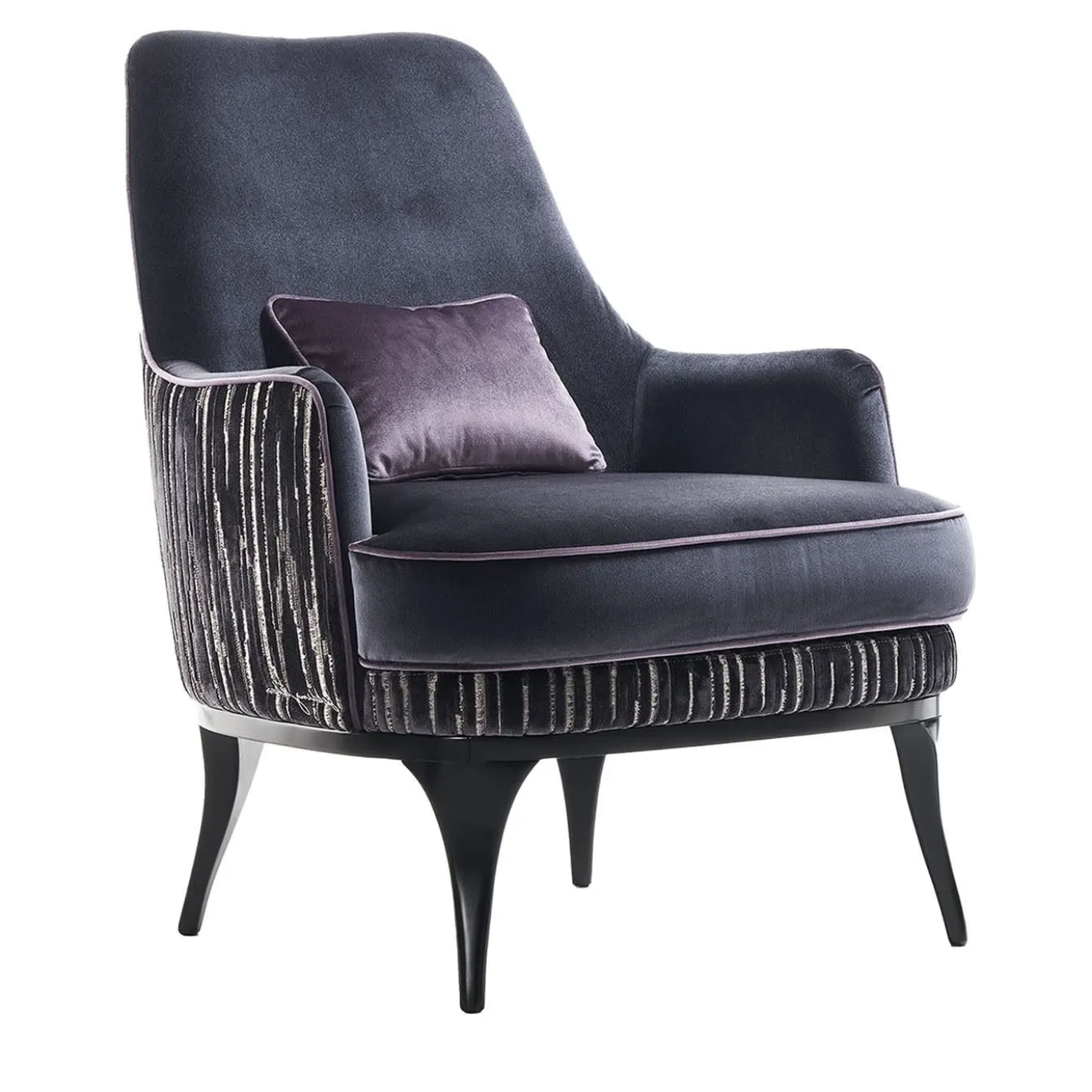 Poltrona Heron grigio e viola