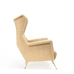 Poltrona in Lino Color Crema Alberto