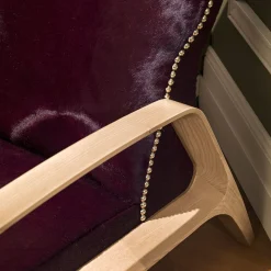 Poltrona in mogano e jacquard
