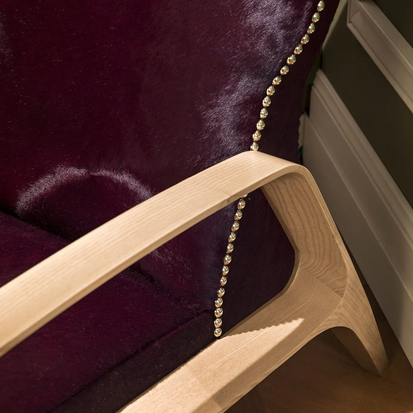 Poltrona in mogano e jacquard
