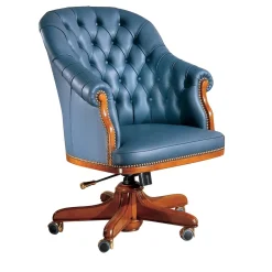 Poltrona in pelle blu