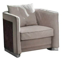 Poltrona in pelle Nabuk beige