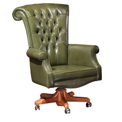 Poltrona in pelle verde
