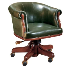 Poltrona in pelle verde