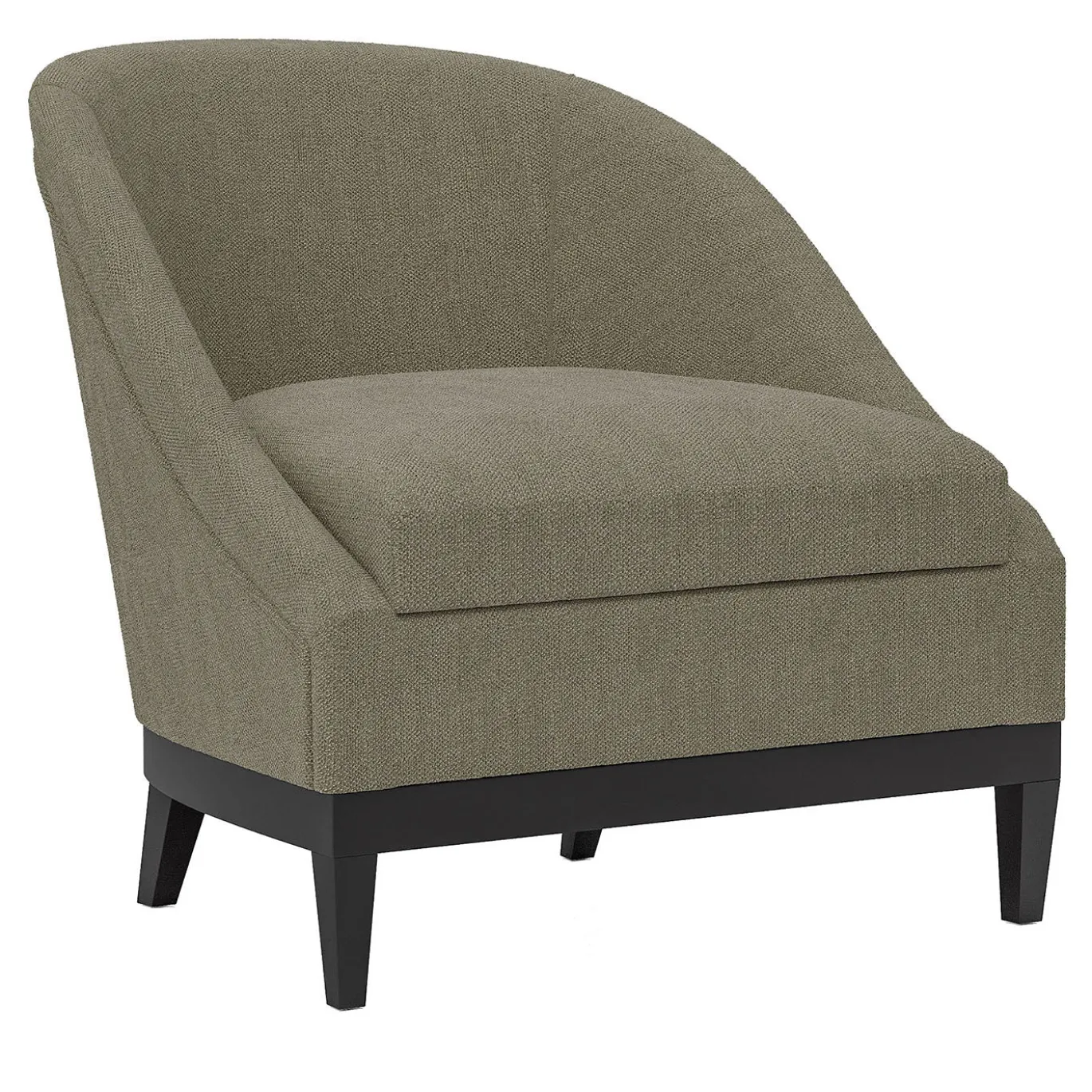 Poltrona in tessuto grigio e legno della collezione Studio Privè