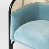 Poltrona in velluto azzurro Targa Petit
