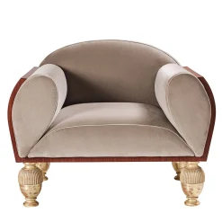 Poltrona in velluto Tan