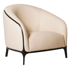 Poltrona Koral bianco panna con profilo laccata nera